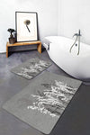 Set di 2 Tappetini da bagno antiscivolo Melo BPS157 Rectangle Multicolore, 100 x 60 cm / 60 x 50 cm