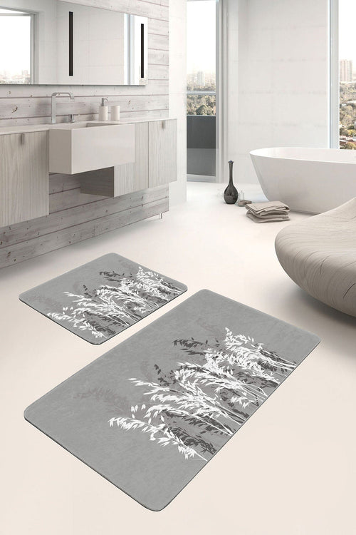 Set di 2 Tappetini da bagno antiscivolo Melo BPS157 Rectangle Multicolore, 100 x 60 cm / 60 x 50 cm (1)
