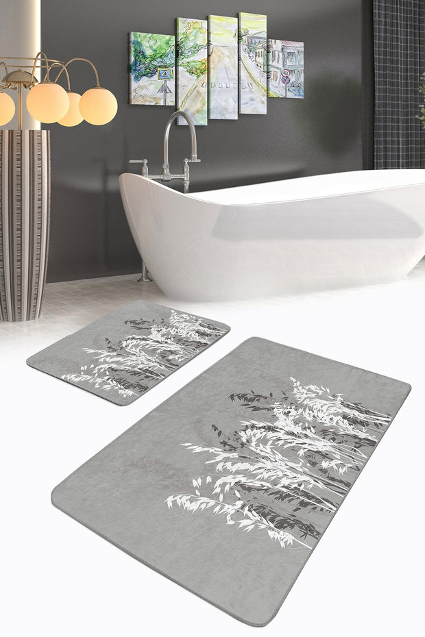 Set di 2 Tappetini da bagno antiscivolo Melo BPS157 Rectangle Multicolore, 100 x 60 cm / 60 x 50 cm (2)
