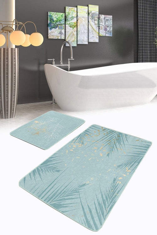 Set di 2 Tappetini da bagno antiscivolo Melo BPS158 Rectangle Multicolore, 100 x 60 cm / 60 x 50 cm