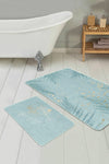 Set di 2 Tappetini da bagno antiscivolo Melo BPS158 Rectangle Multicolore, 100 x 60 cm / 60 x 50 cm (2)