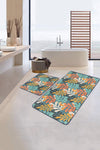 Set di 2 Tappetini da bagno antiscivolo Melo BPS159 Rectangle Multicolore, 100 x 60 cm / 60 x 50 cm (2)