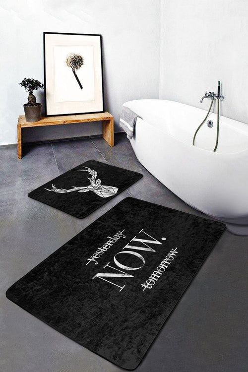Set di 2 Tappetini da bagno antiscivolo Melo BPS63 Rectangle Multicolore, 100 x 60 cm / 60 x 50 cm