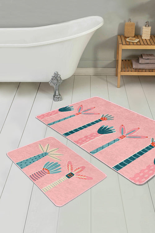 Set di 2 Tappetini da bagno antiscivolo Mete BPS503 Rectangle Multicolore, 100 x 60 cm / 60 x 50 cm (1)