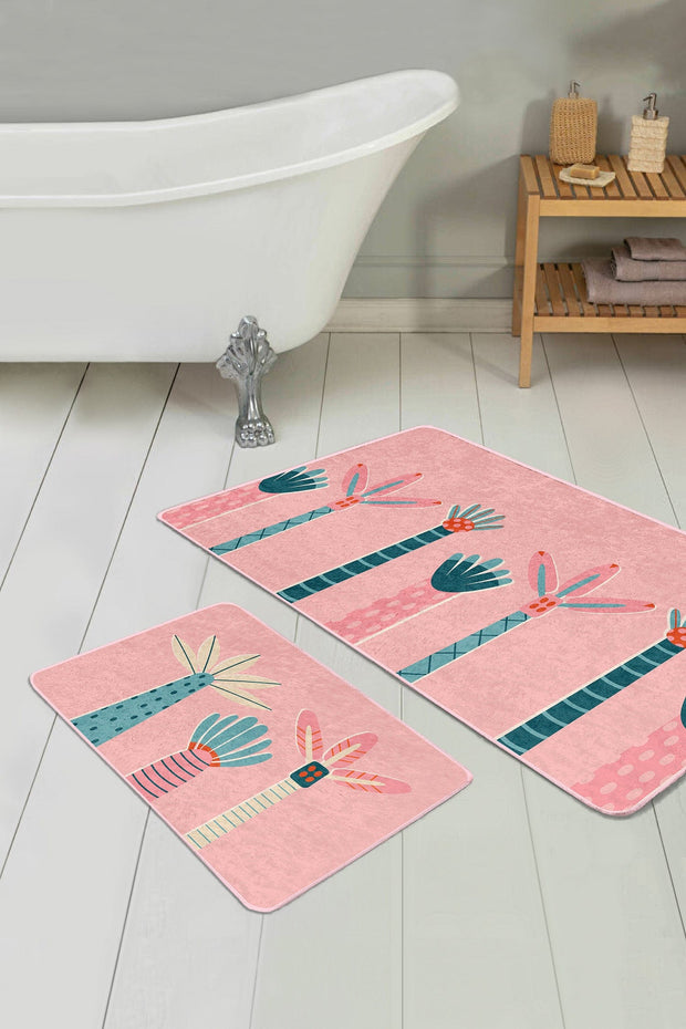 Set di 2 Tappetini da bagno antiscivolo Mete BPS503 Rectangle Multicolore, 100 x 60 cm / 60 x 50 cm (1)