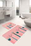 Set di 2 Tappetini da bagno antiscivolo Mete BPS503 Rectangle Multicolore, 100 x 60 cm / 60 x 50 cm (2)