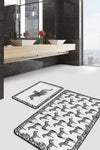 Set di 2 Tappetini da bagno antiscivolo Mete BPS504 Rectangle Multicolore, 100 x 60 cm / 60 x 50 cm