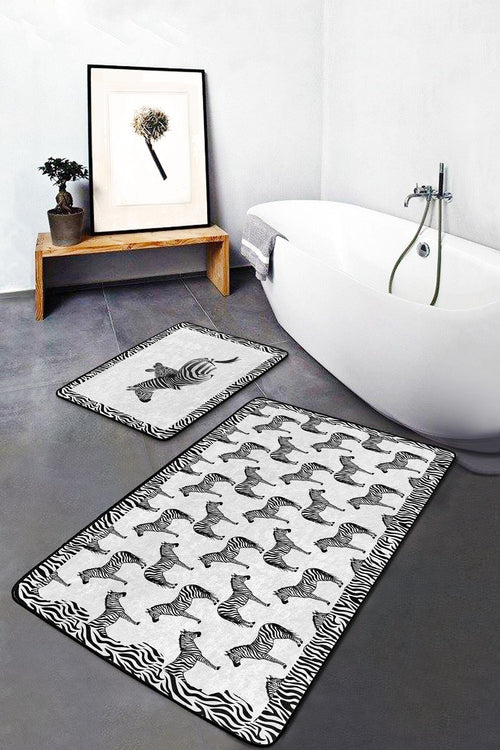 Set di 2 Tappetini da bagno antiscivolo Mete BPS504 Rectangle Multicolore, 100 x 60 cm / 60 x 50 cm (1)