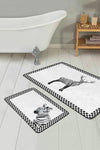 Set di 2 Tappetini da bagno antiscivolo Mete BPS505 Rectangle Multicolore, 100 x 60 cm / 60 x 50 cm