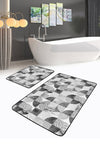Set di 2 Tappetini da bagno antiscivolo Mete BPS506 Rectangle Multicolore, 100 x 60 cm / 60 x 50 cm (2)