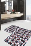 Set di 2 Tappetini da bagno antiscivolo Mete BPS511 Rectangle Multicolore, 100 x 60 cm / 60 x 50 cm (2)