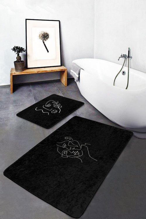 Set di 2 Tappetini da bagno antiscivolo Mete BPS513 Rectangle Multicolore, 100 x 60 cm / 60 x 50 cm (1)
