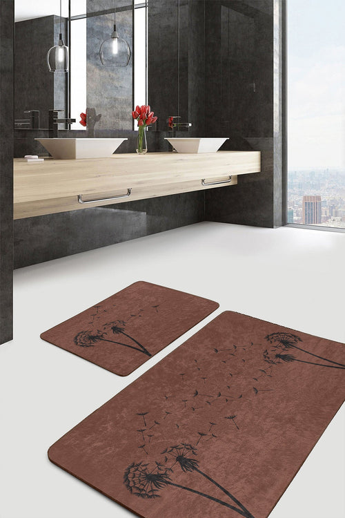 Set di 2 Tappetini da bagno antiscivolo Mete BPS514 Rectangle Multicolore, 100 x 60 cm / 60 x 50 cm (1)