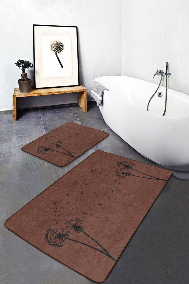 Set di 2 Tappetini da bagno antiscivolo Mete BPS514 Rectangle Multicolore, 100 x 60 cm / 60 x 50 cm (2)