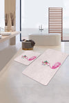 Set di 2 Tappetini da bagno antiscivolo Mete BPS516 Rectangle Multicolore, 100 x 60 cm / 60 x 50 cm