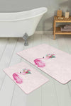 Set di 2 Tappetini da bagno antiscivolo Mete BPS516 Rectangle Multicolore, 100 x 60 cm / 60 x 50 cm (2)