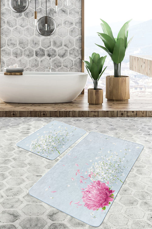 Set di 2 Tappetini da bagno antiscivolo Metin BPS79 Rectangle Multicolore, 100 x 60 cm / 60 x 50 cm (1)