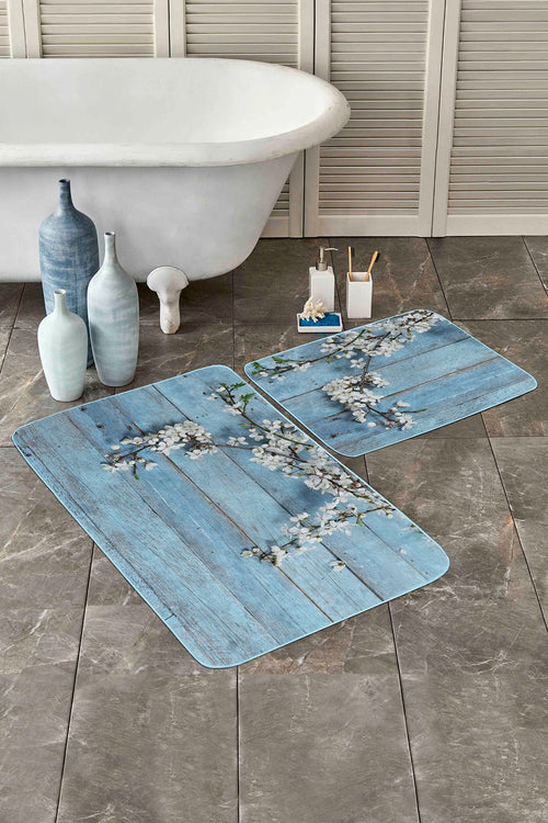 Set di 2 Tappetini da bagno antiscivolo Metin BPS80 Rectangle Multicolore, 100 x 60 cm / 60 x 50 cm