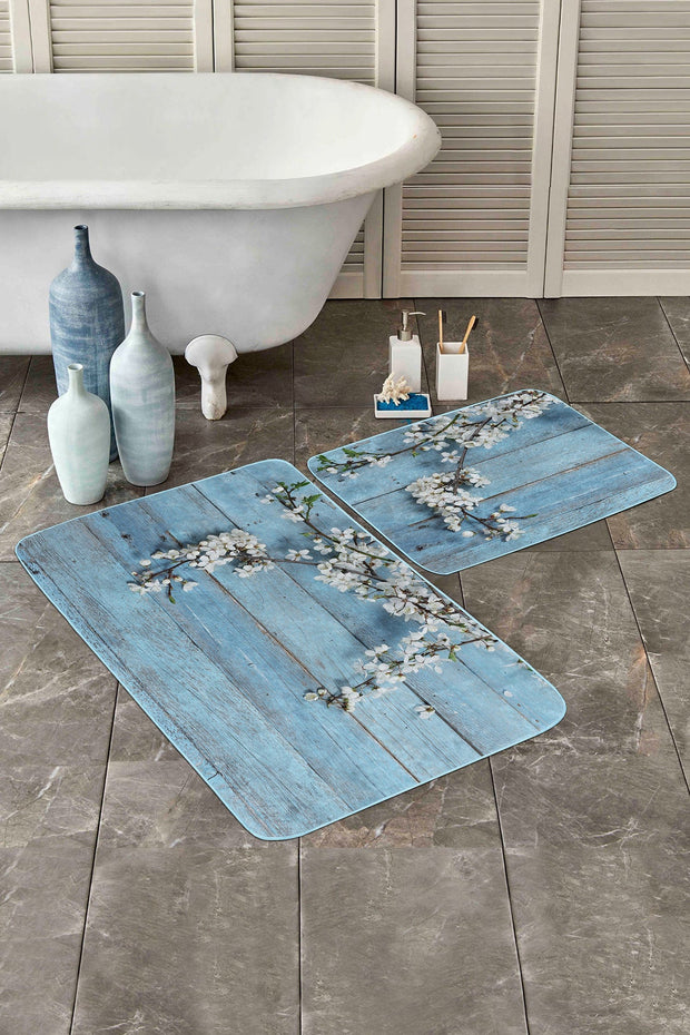 Set di 2 Tappetini da bagno antiscivolo Metin BPS80 Rectangle Multicolore, 100 x 60 cm / 60 x 50 cm
