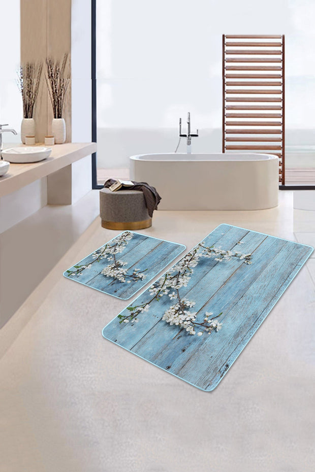 Set di 2 Tappetini da bagno antiscivolo Metin BPS80 Rectangle Multicolore, 100 x 60 cm / 60 x 50 cm (1)