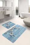 Set di 2 Tappetini da bagno antiscivolo Metin BPS80 Rectangle Multicolore, 100 x 60 cm / 60 x 50 cm (2)