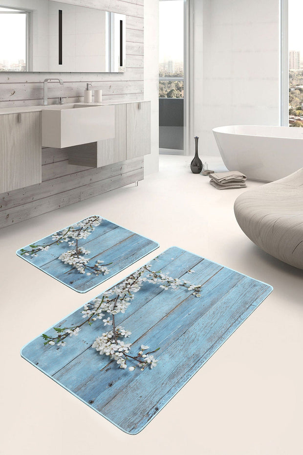 Set di 2 Tappetini da bagno antiscivolo Metin BPS80 Rectangle Multicolore, 100 x 60 cm / 60 x 50 cm (2)