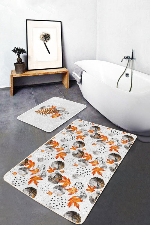 Set di 2 Tappetini da bagno antiscivolo Metin BPS81 Rectangle Multicolore, 100 x 60 cm / 60 x 50 cm