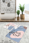 Set di 2 Tappetini da bagno antiscivolo Metin BPS89 Rectangle Multicolore, 100 x 60 cm / 60 x 50 cm (2)