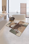 Set di 2 Tappetini da bagno antiscivolo Metin BPS90 Rectangle Multicolore, 100 x 60 cm / 60 x 50 cm (2)