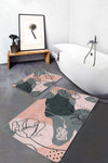 Set di 2 Tappetini da bagno antiscivolo Metin BPS91 Rectangle Multicolore, 100 x 60 cm / 60 x 50 cm