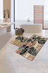 Set di 2 Tappetini da bagno antiscivolo Metin BPS92 Rectangle Multicolore, 100 x 60 cm / 60 x 50 cm (1)