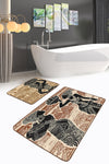 Set di 2 Tappetini da bagno antiscivolo Metin BPS92 Rectangle Multicolore, 100 x 60 cm / 60 x 50 cm (2)