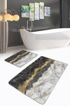 Set di 2 Tappetini da bagno antiscivolo Metin BPS95 Rectangle Multicolore, 100 x 60 cm / 60 x 50 cm