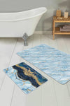 Set di 2 Tappetini da bagno antiscivolo Metin BPS96 Rectangle Multicolore, 100 x 60 cm / 60 x 50 cm (2)