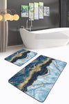 Set di 2 Tappetini da bagno antiscivolo Metin BPS97 Rectangle Multicolore, 100 x 60 cm / 60 x 50 cm (2)