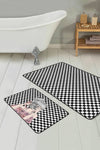 Set di 2 Tappetini da bagno antiscivolo Miran BPS37 Rectangle Multicolore, 100 x 60 cm / 60 x 50 cm