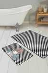 Set di 2 Tappetini da bagno antiscivolo Miran BPS39 Rectangle Multicolore, 100 x 60 cm / 60 x 50 cm (2)