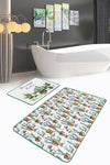 Set di 2 Tappetini da bagno antiscivolo Miran BPS40 Rectangle Multicolore, 100 x 60 cm / 60 x 50 cm (1)