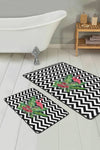 Set di 2 Tappetini da bagno antiscivolo Miran BPS41 Rectangle Multicolore, 100 x 60 cm / 60 x 50 cm (1)