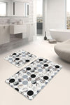 Set di 2 Tappetini da bagno antiscivolo Miran BPS43 Rectangle Multicolore, 100 x 60 cm / 60 x 50 cm (1)