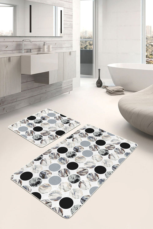 Set di 2 Tappetini da bagno antiscivolo Miran BPS43 Rectangle Multicolore, 100 x 60 cm / 60 x 50 cm (1)