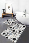 Set di 2 Tappetini da bagno antiscivolo Miran BPS43 Rectangle Multicolore, 100 x 60 cm / 60 x 50 cm (2)
