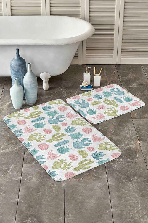 Set di 2 Tappetini da bagno antiscivolo Miran BPS44 Rectangle Multicolore, 100 x 60 cm / 60 x 50 cm