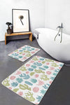 Set di 2 Tappetini da bagno antiscivolo Miran BPS44 Rectangle Multicolore, 100 x 60 cm / 60 x 50 cm (1)