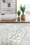 Set di 2 Tappetini da bagno antiscivolo Miran BPS44 Rectangle Multicolore, 100 x 60 cm / 60 x 50 cm (2)