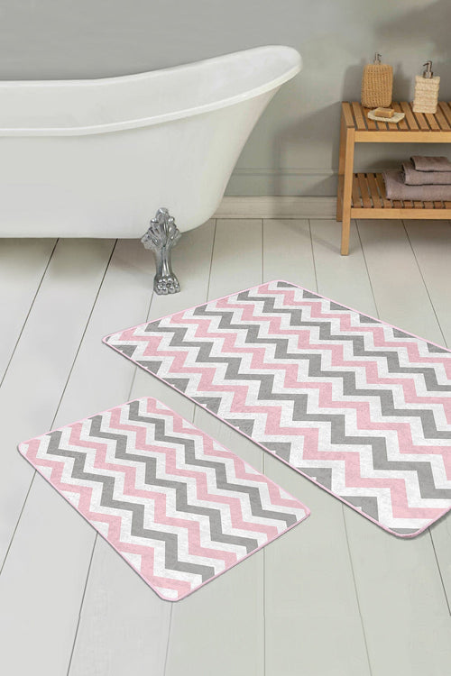 Set di 2 Tappetini da bagno antiscivolo Miran BPS45 Rectangle Multicolore, 100 x 60 cm / 60 x 50 cm (1)