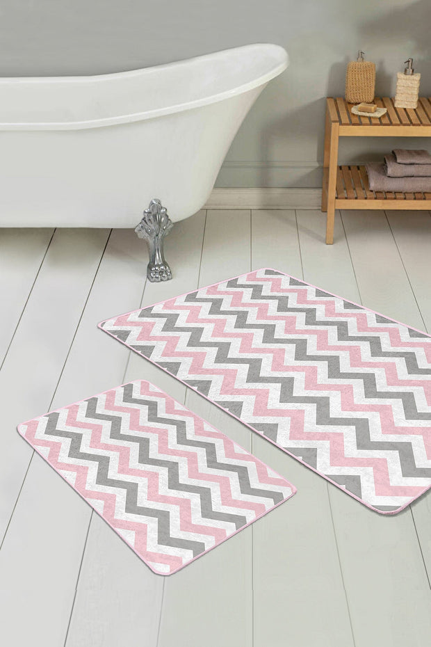 Set di 2 Tappetini da bagno antiscivolo Miran BPS45 Rectangle Multicolore, 100 x 60 cm / 60 x 50 cm (1)