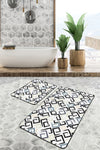 Set di 2 Tappetini da bagno antiscivolo Miran BPS47 Rectangle Multicolore, 100 x 60 cm / 60 x 50 cm (2)