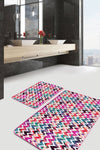 Set di 2 Tappetini da bagno antiscivolo Miran BPS48 Rectangle Multicolore, 100 x 60 cm / 60 x 50 cm (1)