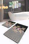 Set di 2 Tappetini da bagno antiscivolo Miran BPS49 Rectangle Multicolore, 100 x 60 cm / 60 x 50 cm (2)